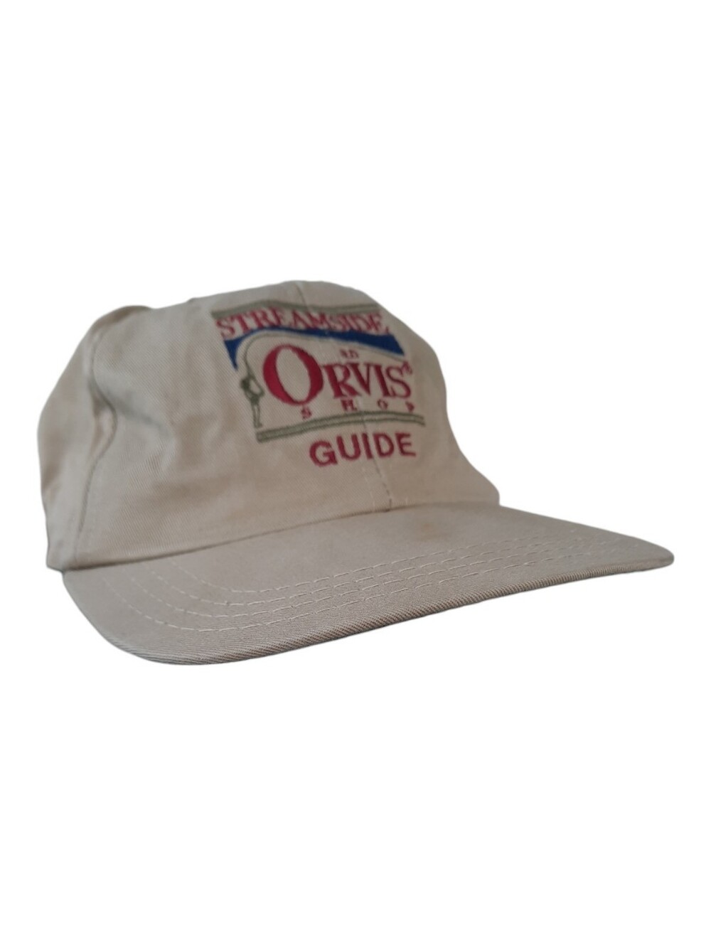 Streamside An Orvis Shop Tan Khaki Outdoot Fishing Embroidered Dad Hat One Size